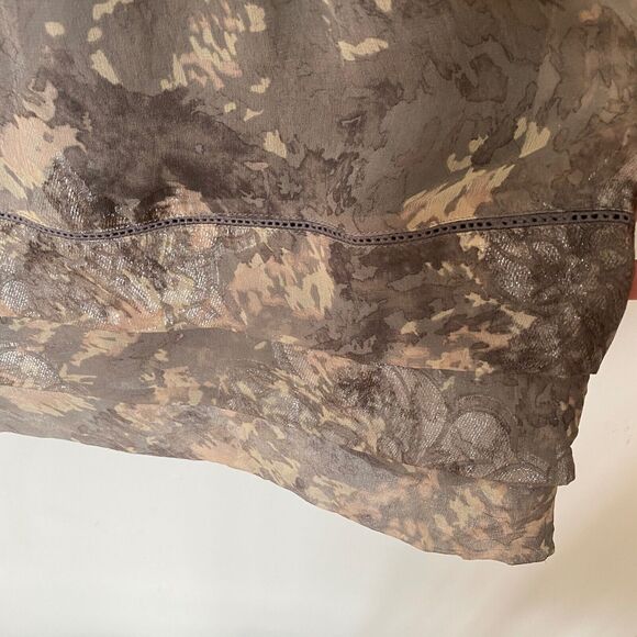 Juicy Couture Floral Shimmer Camo Spaghetti Strap Empire High Waist Dress 4 - Picture 9 of 9